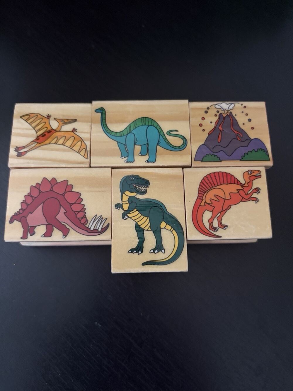 Lot Of Wooden Rubber Ink Stamp Set Dinosaur Scrapbook Arts And Crafts Kids 226